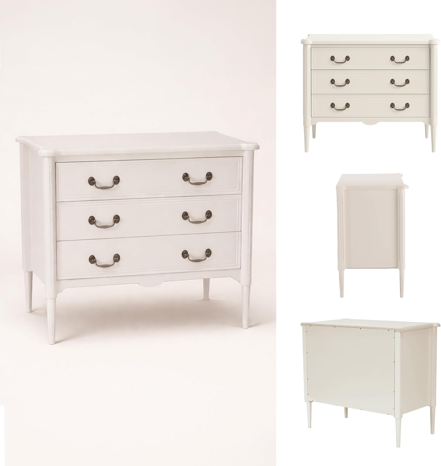 Design House Oxford Chest with Drawers, Antique White, 31.5 in H x 35.4 in W x 19.7 in D, 228353-AWT