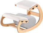 Adjustable Kneeling Chair, Wooden Ergonomic Chair Knee Chair Posture Chair - Improve Your Posture with an Angled Seat for Home,Office (Wood Color+ Pads)
