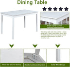 LUMISOL Dining Table for 4-6 People, Wooden Dining Rectangular Table, Kitchen Table for Small Space, Not Included Chairs, White