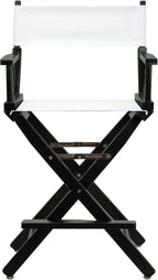 Casual Home 24" Director's Chair Black Frame-with White Canvas, Counter Height