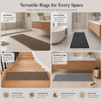 Super Absorbent Bath Runner Mat, Non-Slip Bathroom Rug, Long Narrow Floor Carpet for Shower, Machine Washable (Taupe, 12''X47'')