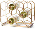 14 Bottle Countertop Wine Rack - Freestanding Modern Gold Metal Wine Rack - Tabletop Wine Holder Stand for Cabinet, Pantry, Wine Bottle Storage……