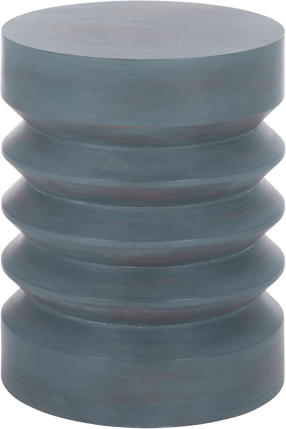 SAFAVIEH Home Collection – Joscelyne Antique Blue Accent Table, Sculptural Modern Round Side Table, Fully Assembled (ACC2328A)