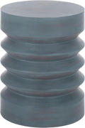 SAFAVIEH Home Collection – Joscelyne Antique Blue Accent Table, Sculptural Modern Round Side Table, Fully Assembled (ACC2328A)