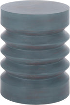 SAFAVIEH Home Collection – Joscelyne Antique Blue Accent Table, Sculptural Modern Round Side Table, Fully Assembled (ACC2328A)