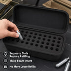ALKOO CO2 N2O Cartridge Organizer Case Only, 40-Slot Holder for 8g/12g Refills, Fits for Crosman for Umarex for Daisy for Leland Style Cartridges, Hard Storage Box for Bike Inflators (40-Slot)