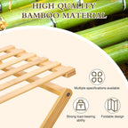 Bamboo Shoe Rack 5 Tier Foldable Shoe Rack Vertical Bamboo Shoe Organizer Free Standing Shelf for Entryway, Closet, Bedroom, Wood Color