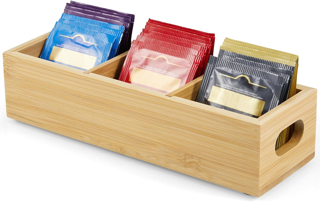 Tea Bag Holder with 2 Slots, Acacia | Tea bag holder