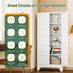 Letaya 72" H Metal Storage Cabinet with 2 Doors and 4 Shelves,Tall Kitchen Pantry Cabinets,Utility Pantry Organizers for Cupboard/Dining/Bathroom/Home Office/Garage (Black, 72" H x 18" D x 33.5" W)