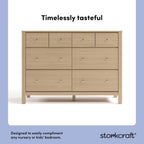 Storkcraft Horizon 6 Drawer Dresser, Driftwood | GREENGUARD Gold Certified, Wood Dresser for Nursery & Kids Bedroom, Nursery Storage with Interlocking Drawer System