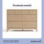 Storkcraft Horizon 6 Drawer Dresser, Driftwood | GREENGUARD Gold Certified, Wood Dresser for Nursery & Kids Bedroom, Nursery Storage with Interlocking Drawer System