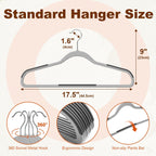HOUSE DAY Heavy Duty Plastic Hangers 100 Pack, Clothes Hangers with Non-Slip Rubber Pads - 0.2 Inch Thin Space Saving Coat Hanger for Closet Organizer, 360° Swivel Hook for Shirts, Pants, Suit (Grey)