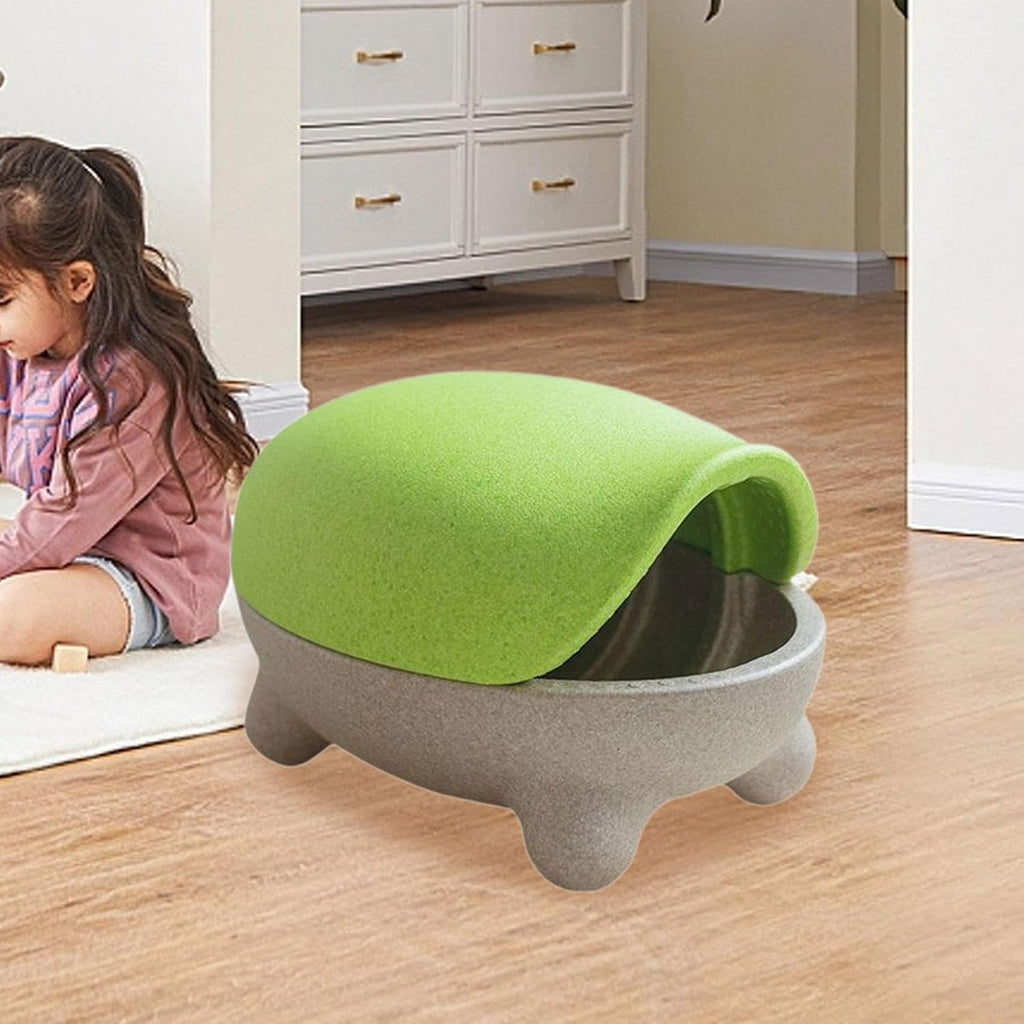 Turtle Storage Ottoman for Kids Toys and Books, Playful Design Storage Stool with Comfortable Seat, 20.47x12.60x14.17 Inches- Green