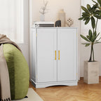 Tangkula Bathroom Floor Storage Cabinet, 31.5" H Freestanding Pantry Cabinet with 2 Doors and Adjustable Shelves, Kitchen Cupboard for Living Room, Dining Room, Bathroom (White, 31.5" H)