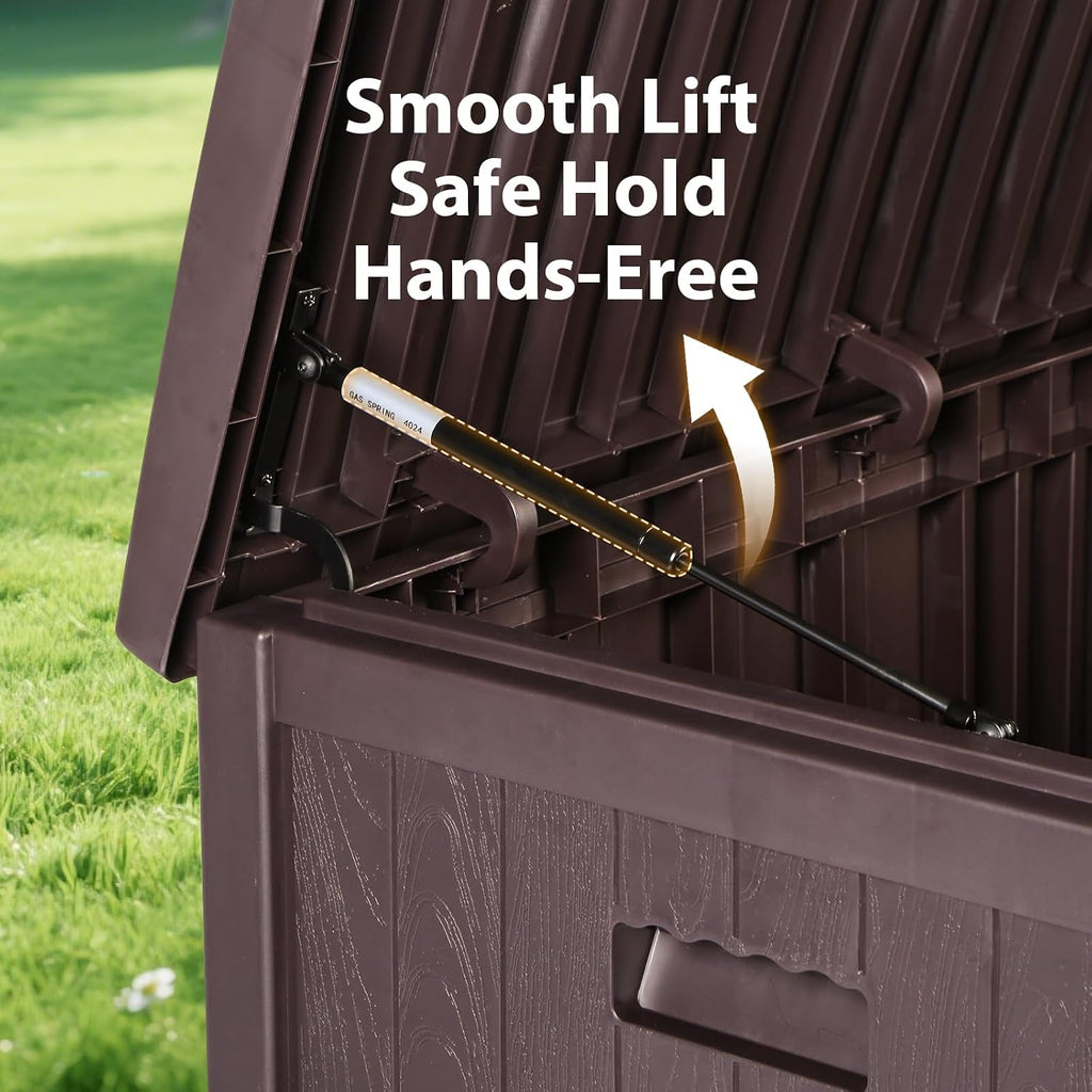 Large Storage Bench Lockable Outside Storage Box Container Waterproof for Furniture Outdoor Cushions Garden Pool Tools