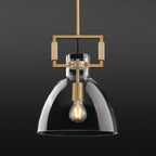 Modern Large Brass Kitchen Island Pendant Light, 10 '' W 1-Light Glass and Gold Island Pendant Lights,Dome Pendant Light, for Kitchen,Dining Room,Bathroom,Bar
