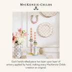 MACKENZIE-CHILDS Capiz Small Vase, Unique Flower-Vase Decor, Gray-and-White Sterling Check