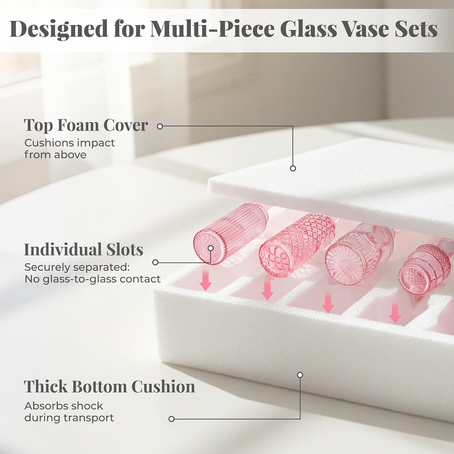 12 Pack Bud Vase in Bulk - BEAHOT Pink Flower Vases for Wedding Decorations, Glass Vase for Table Decorations, Small Vase for Home, Mother's Day, Centerpieces, Party, Office (Pink)