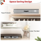 BlessedSeason Wrapping Paper Storage Organizer for 40 Inch Christmas Gifts Wrapping Paper, 2 Visible Supplies Pockets for Holiday Accessories, Christmas Decoration Storage Containers, Grey