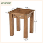 Solid Wood Side Table Set of 2, Farmhouse Square End Tale with Stable 4 Legs for Small Spaces, Living Room, Bedroom