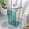 Acrylic C Table, Multipurpose Clear Side Table Laptop End Table，Small Coffee Table，Bedside Table for Bedroom,Living Room and Patio(Sky Blue,30 * 30 * 55)
