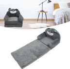 Baby Couch 2 in 1 Fold Out Kids Couch, Folding Out Toddler Chair, Soft Convertible Infant Seats Two Folds - Portable Design, Adorable Cartoon Animal, Ideal for Playroom and (Folding in thirds)
