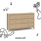 Storkcraft Alpine 6-Drawer Dresser, Driftwood | GREENGUARD Gold Certified, Brown Dresser for Bedroom, Kids & Nursery Storage, Safety Interlocking Drawers, Kids Bedroom