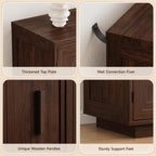 ONBRILL 63 Inch Sideboard Buffet Cabinet with Storage, Large Coffee Bar Cabinet with 4 Doors, Adjustable Shelves, Credenza Storage Cabinets for Kitchen, Living Room, Entryway, Dark Walnut