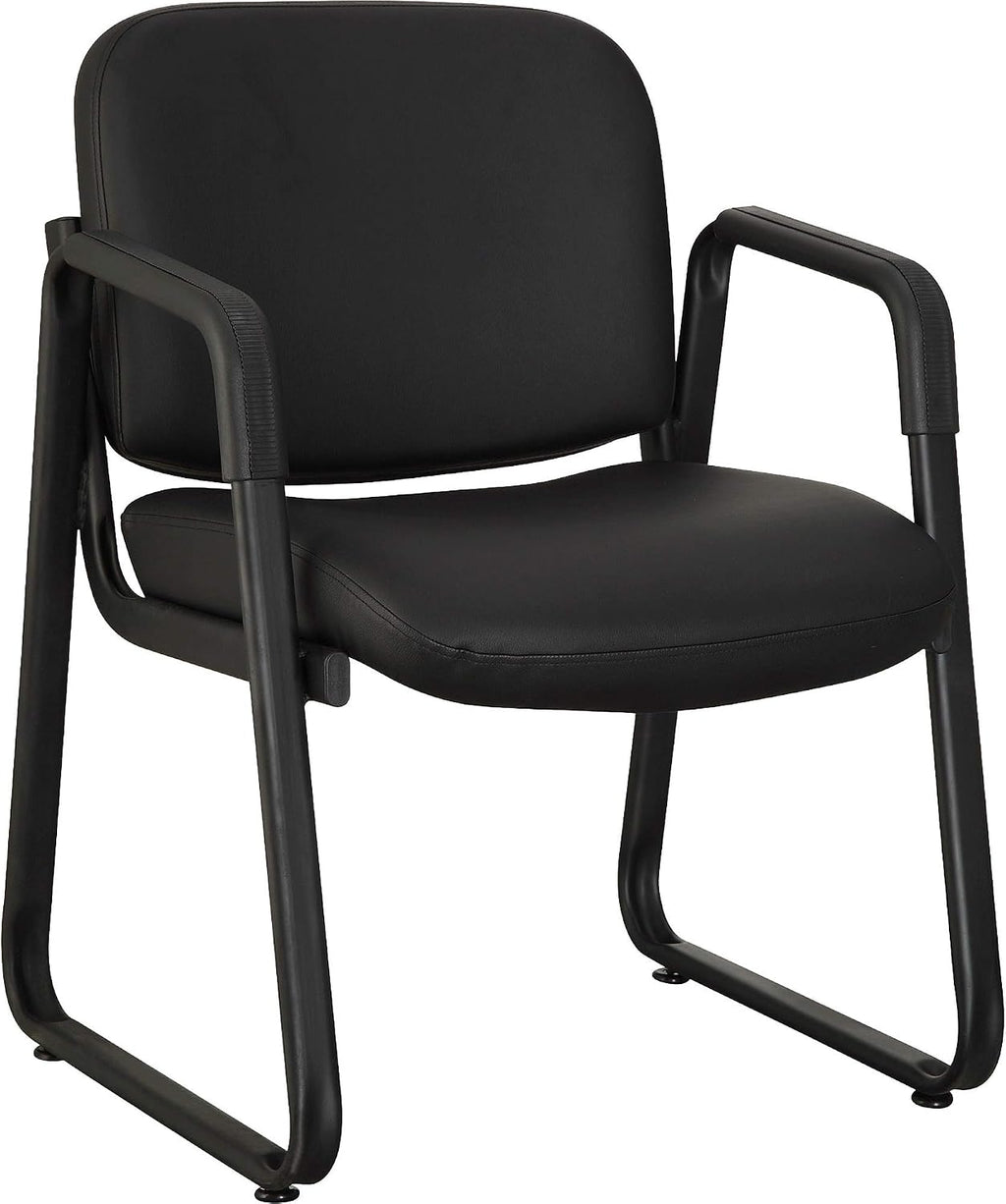 Lorell Leather Guest Chair, Black