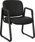 Lorell Leather Guest Chair, Black