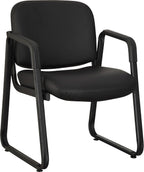 Lorell Leather Guest Chair, Black