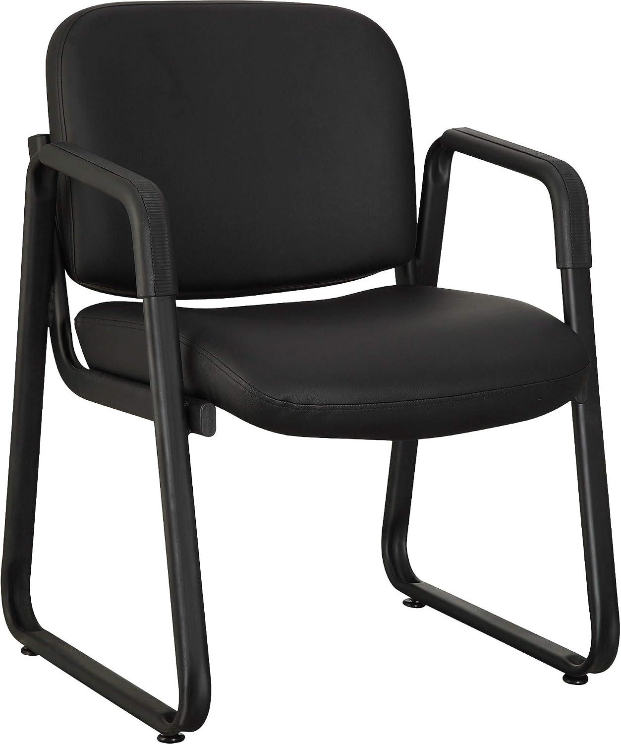 Lorell Leather Guest Chair, Black