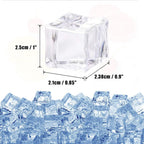 20 PCS Acrylic Ice Cubes, Square Shape, Glass Luster, Fake Artificial, Crystal Clear, Photography Props, Kitchen Toy Decoration, 1inch/2.5cm