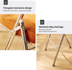 Folding Chairs, Fabric Dining Set with Metal Frame, Padded Seat and Back, Non-Slip Foot Pads, Foldable Office(Orange)