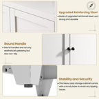 Kitchen Pantry Storage Cabinet, 72" H Storage Cabinet with 2 Drawers and Adjustable Shelves, Spacious Cupboard with Round Handles, Metal Kitchen Cabinet for Dining Room, Living Room, White