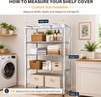 Custom Size Clear Wire Shelf Dust Cover,Waterproof Storage Wire Rack Covers with Zipper,Dustproof Shelf Covers for Wire Shelving,4 Styles, Durable PVC/Oxford Cloth