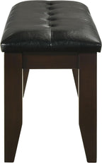 Coaster Home Furnishings - Dalila - 47-Inch Upholstered Wood Dining Bench - Tufted Leatherette Seat, Sturdy Legs - Dining Room, Kitchen - Cappuccino & Black - 102723
