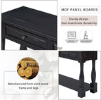 Knocbel Long Console Table with 3 Drawers & Bottom Open Shelf, Solid Wood Mediterranean Entry Sofa Table for Entryway Hallway Living Room, 63" W x 14.8" D x 30" H, Espresso