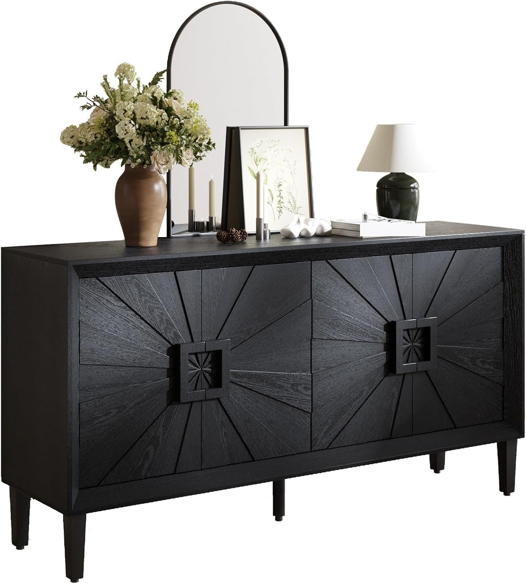 Farmhouse Storage Cabinet, Heavy-Duty TV Stand with Adjustable Shelves, Pantry Storage Cabinet,for Kitchen Home