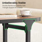 Kitstorack Ultra Stable & Durable End Table, Ajustable Height C Shaped Side Table for Couch, Sofa Side Table with Thickened Metal Frame for Living Room, Bedroom, Rustic