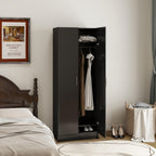 Panana 2 Door Bedroom Wardrobe Closet Bedroom Armoires Home Furniture for Storage (Black)