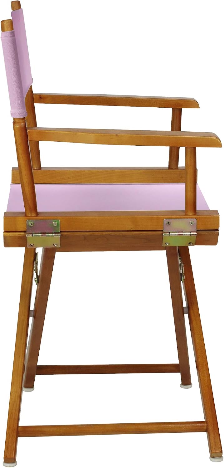 Casual Home 200-55/021-22 18" Honey Oak Frame-Pink Canvas Director Chair Classic Height, OakFrame