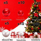 139Pcs Christmas Vase Filler, White and Red Candy Cane Decor, ClassicGreen Set Christmas Floating Vase Fillers for Home Table Centerpieces Decorations (Classic White Red Set)