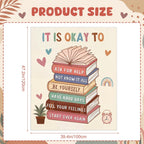 Capoda 3.3 x 4 ft Calming Corner Classroom Rug Inspirational Soft Fluffy Classroom Rug Carpet Mental Health Back to School Decor for School Bedroom Reading Corner(It is Okay to Feel)