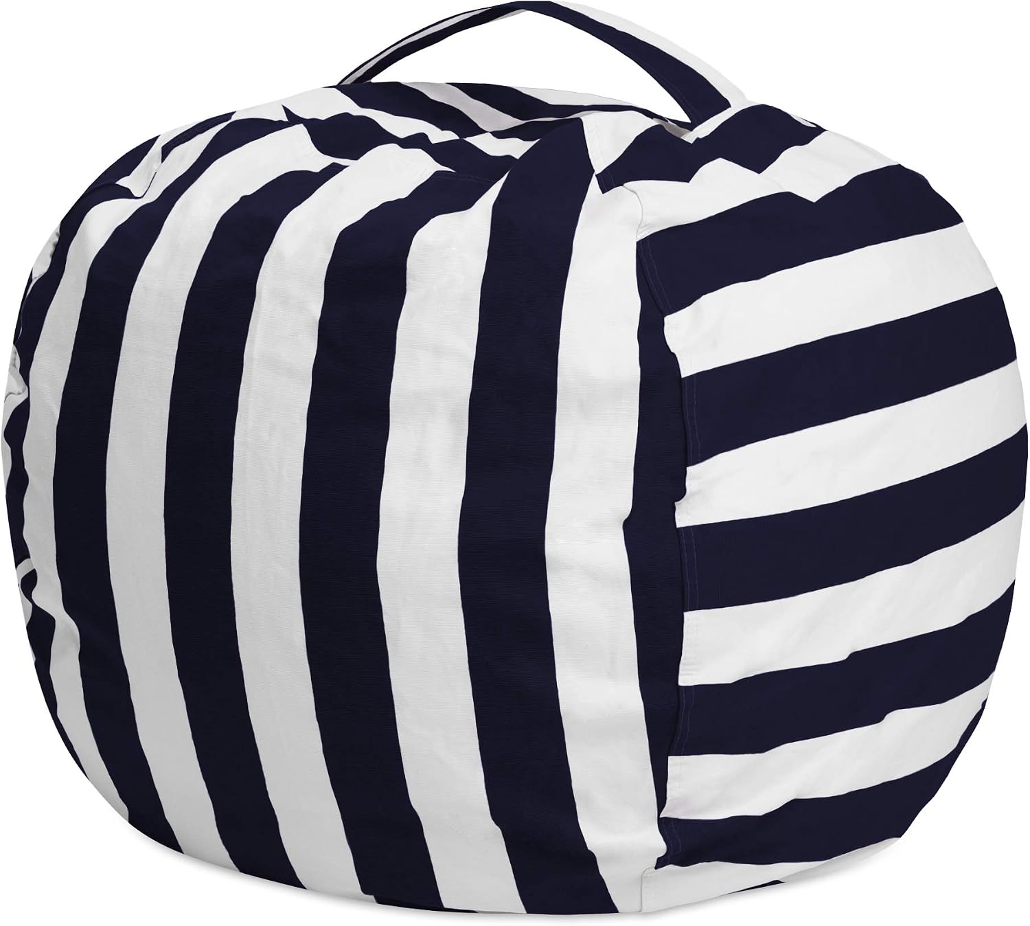 Posh Stuffable Kids Stuffed Animal Storage Bean Bag Chair Cover - Childrens Toy Organizer, Large 38" - Canvas Stripes Blue and White