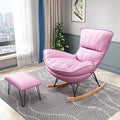 Home Living Room Bedroom Rocking Chair with High Backrest,Rocking Chair Adult Lazy Sofa Can Recline,Comfortable Living Room Rocking Chair with Footstool,A,One Size