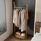 Multifunctional coat rack with storage basket 360° movable rotation｜Bedroom and living room storage artifact｜Hanging clothes/hats/bags/scarves｜Space-saving and stylish home｜Home essential
