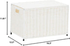 Household Essentials Arctic White Woven Paper Rope Chest with Iron Accents