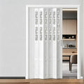 Sliding Folding Door for Room Divider with Acrylic Panels(WxH 58x80in/147.3x203in)