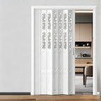 Sliding Folding Door for Room Divider with Acrylic Panels(WxH 58x80in/147.3x203in)